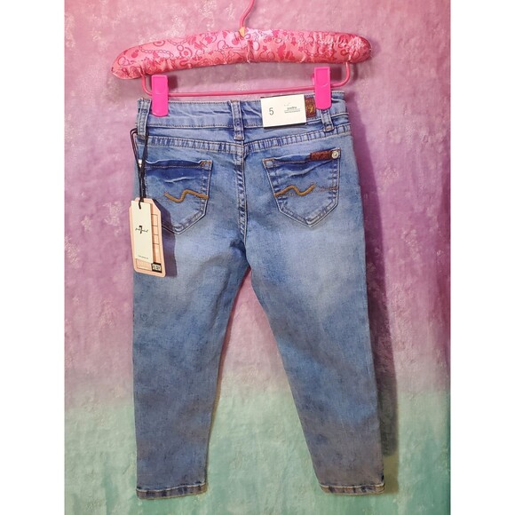 7 For All Mankind Josefina 5T Skinny Boyfriend Jeans NWT - Picture 2 of 9